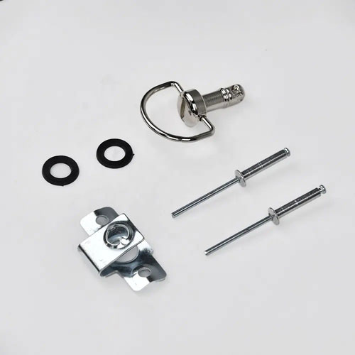 Quarter-turn quick release fastener stud with cross-drilled clip retention hole