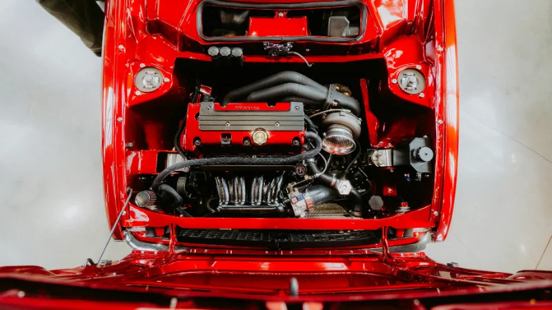 opened auto hood SYZ Rod Ends