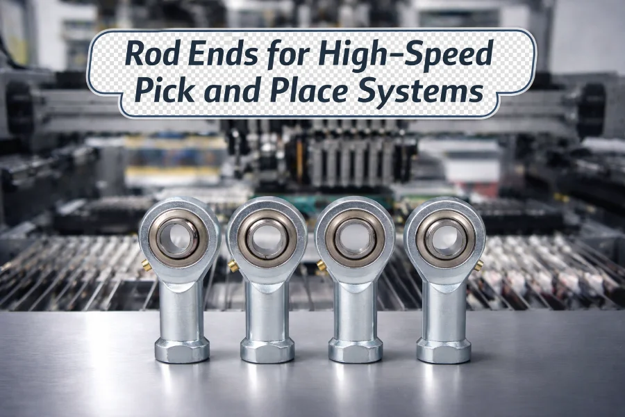 Rod ends for high speed pick and place systems