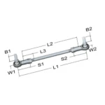 lcr-107-linkage-connecting-rod-17-75-in-3-8-24-rh-lh-thread-3-8-24-rod-end-stud-threads-steel-race