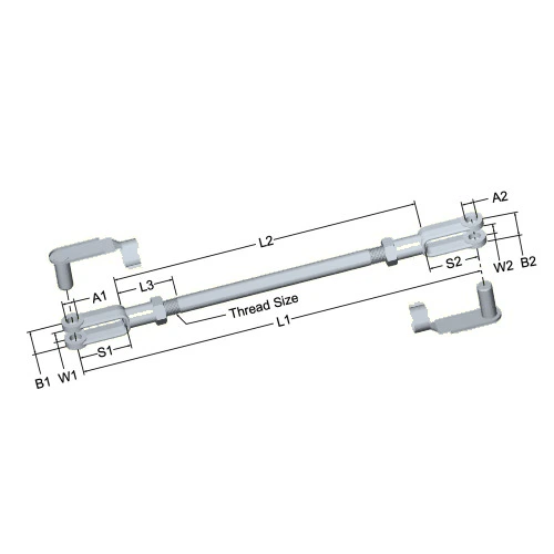 lcr-202-linkage-connecting-rod-17-25-in-3-8-24-rh-lh-thread-3-8-in-pin-holes-clevis-spring-pins-included