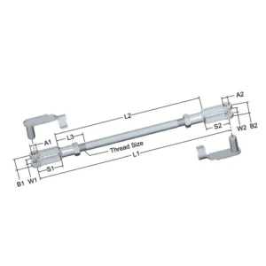 lcr-267-linkage-connecting-rod-7-00-in-3-8-24-rh-lh-thread-3-8-in-pin-holes-clevis-spring-pins-included
