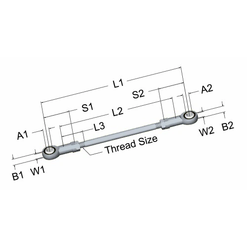 lcr-300-linkage-connecting-rod-32-75-in-3-8-24-rh-lh-thread-3-8-in-bores-nylon-race