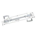 lcr-333-linkage-connecting-rod-9-00-in-3-8-24-rh-lh-thread-3-8-in-pin-holes-clevis-spring-pins-included